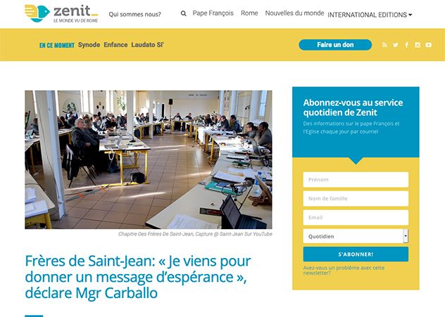 Capture du site Zenit, 5 novembre 2019